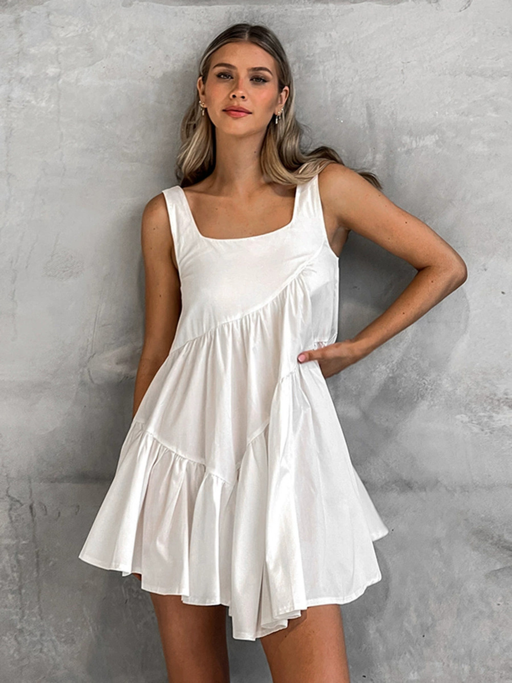 Forever 21 White Loose Tank Dress Summer Casual